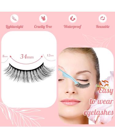Bsisme Cat Eye Eyelashes Russian Strip Natural Look Faux Mink Individual Fake Lashes Fluffy Wispy Manga Classic Thick Cluster False Eyelashes Includes Tweezers 5 Pairs No Glue Cat-Eye 8-12mm - Buy Online on GoSupps.com