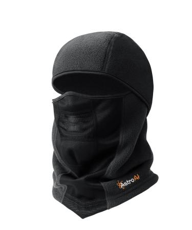 AstroAI Balaclava Ski Mask Winter Fleece Thermal Face Mask Cover for Men Women Warmer Windproof Breathable, Cold Weather Gear for Skiing, Outdoor Work, Riding Motorcycle & Snowboarding, Black Medium Black