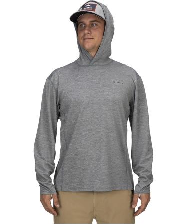 Simms Bugstopper Hoodie Long Sleeve Shirt with Insect Shield - X-Large Nightfall Heather - Buy Online on GoSupps.com