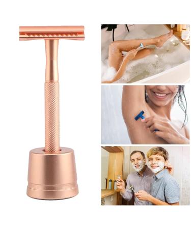 Metal Safety Double-Edged Razor for Men | Stainless Steel Shaving | Smooth Shave Minimal Irritation | Portable & Easy to Use | Suitable for All Skin Types | Silver & Rose Gold - Buy Online on GoSupps.com