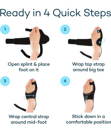 CARETRAS Bunion Corrector Set for Women & Men - Orthopedic Splint for Hallux Valgus, Hammer Toe & Bunion Relief - Day & Night Support (2pc) - Buy Online on GoSupps.com