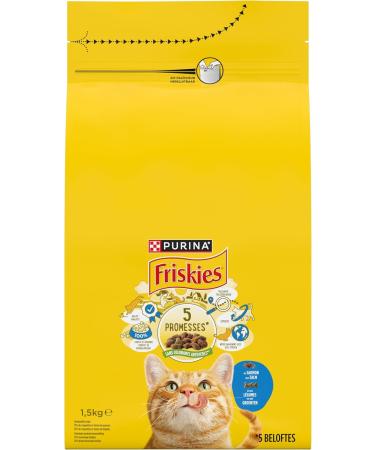 FRISKIES With Salmon and Vegetables - 1.5 kg - Dry Food for Adult Cats - Buy Online on GoSupps.com