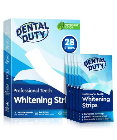 Dental Duty Sensitive Teeth Whitening Strips  Professional Vegan Stain Remover White Strips for Sensitive Teeth for Coffee & Tea Stains  Get A Lighter Shade After One Application  28 Strips