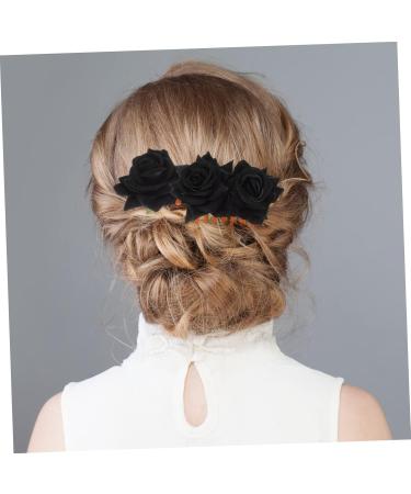 Beavorty 4 Sets rose hair clip rose hair clips for women rose hairpin for women Hair Side Combs floral hair clip bride accessories Bride Hairpin iron rose color Miss Red rose - Buy Online on GoSupps.com