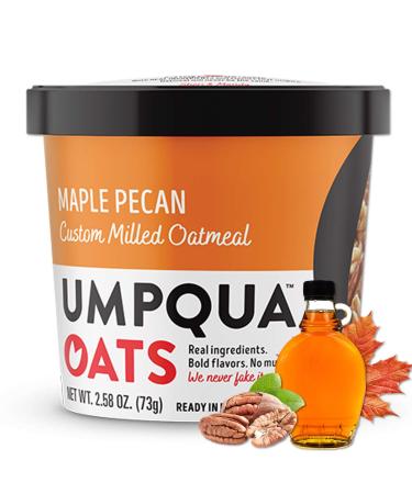 Umpqua Oats, No Mush All Natural Premium Oatmeal Cups, Custom Milled & Non-GMO (Maple Pecan, Pack of 8)