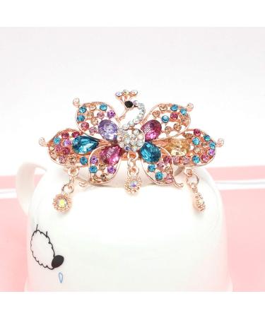 Rhinestone Peacock Hair Clip Women Hair Clips Female Elegant Clip Hairgrip Fashion Hair Claw Clips Lady Elegant Dovetail Spring Clip - Buy Online on GoSupps.com