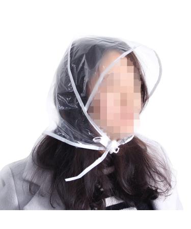 SelfTek 2 Pcs Rain Bonnet with Visor Clear Plastic Rain Hats  Waterproof Rain Scarf Protect Hairstyle for Women Lady (White)