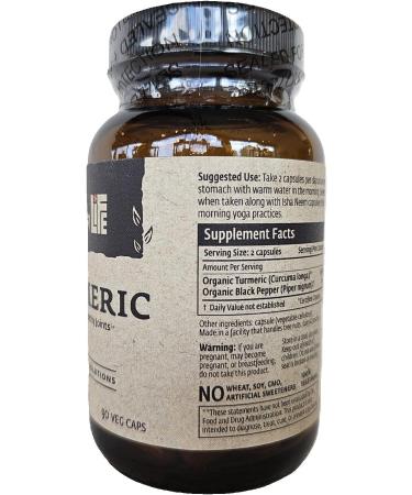 ISHA Turmeric Herbal Supplement 990 mg - 90 Vegetarian Capsules Non-GMO Gluten Free  - Buy Online on GoSupps.com