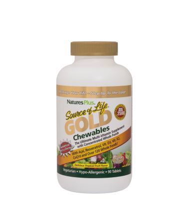 Nature's Plus Source of Life Gold Chewables Delicious Tropical Fruit Flavor 90 Tablets