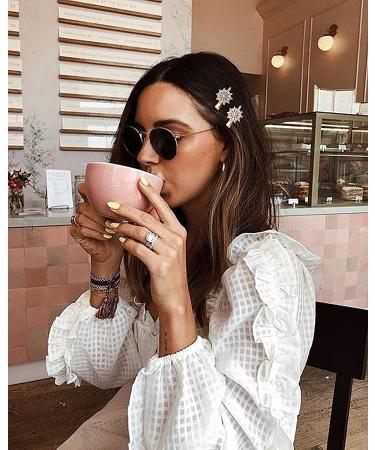 Large Sparkle Rhinestone Flower Hair Clip - Non-Slip Gold Hairpin for Women and Girls - Buy Online on GoSupps.com