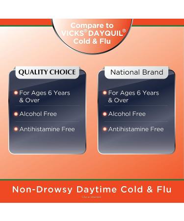 Quality Choice Daytime Non-Drowsy Cold & Flu Relief Liquid - 8 Ounces - Buy Online on GoSupps.com