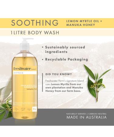 Naturally Derived Shower Gel Body Wash - Paraben & Phthalate Free - Lemon Myrtle Manuka Honey Rosewater & Pink Clay - Moisturizing 67.6 fl oz 2PK - Ideal for Women - Buy Online on GoSupps.com