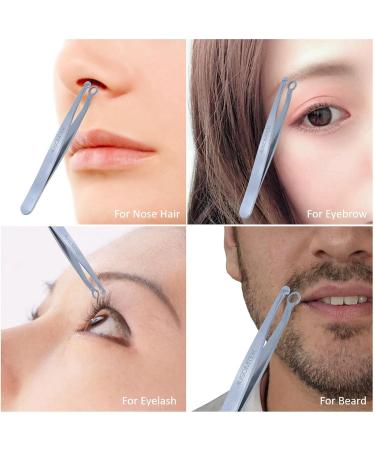 Nose Hair Trimmer & Ear Hair Tweezers - Stainless Steel Round-Headed Scissors for Safe Grooming - Buy Online on GoSupps.com