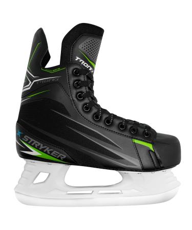 TronX Stryker Soft Boot Senior Men Boys Kids Ice Hockey Skates - All Adult and Junior Sizes - Great for Recreational Skating Skate Size 7 (Shoe Size 8.5)