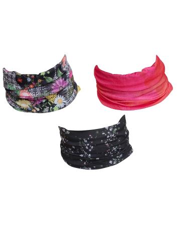 Hilltop 3 x Motorcycle Multifunctional Scarf Headscarf Neckerchief Bandana Set of 3 in the best designs He&she Selection