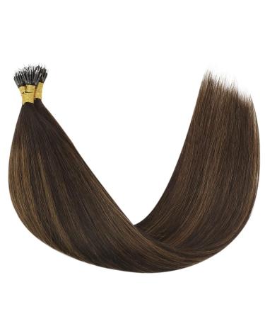 Youngsee Nanoring Extensions - Real Hair Ombre Nano Ring Extensions (35cm 50g) - Dark Brown & Medium Brown #2/2/6 - Buy Online on GoSupps.com