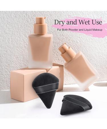 Velour Powder Puff Triangle Set for Face & Body - 6PCS Black Makeup Puffs - Buy Online on GoSupps.com