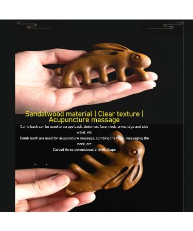 GFRGFH Sandalwood Massage Comb - Wide Teeth Head & Scalp Relief Animal Gua Sha Comb for Neck & Back - Natural Wellness Tool - Buy Online on GoSupps.com