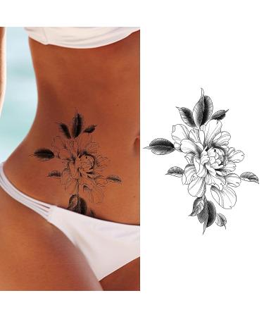 10 Sheets 3D Rose Peony Flower Temporary Tattoos for Women - Waterproof Fake Tattoo Stickers for Arm, Shoulder, Leg & Body - Buy Online on GoSupps.com