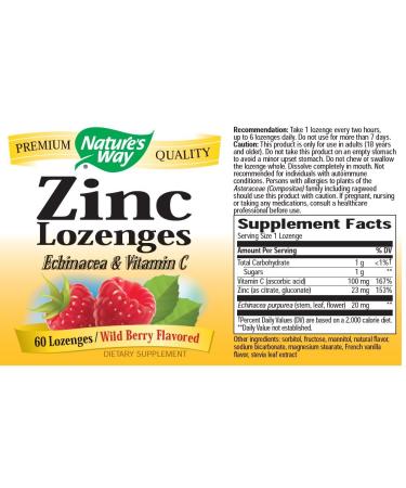 Nature's Way Zinc Lozenge - 60 Lozenges | Immune Support Supplement - Buy Online on GoSupps.com