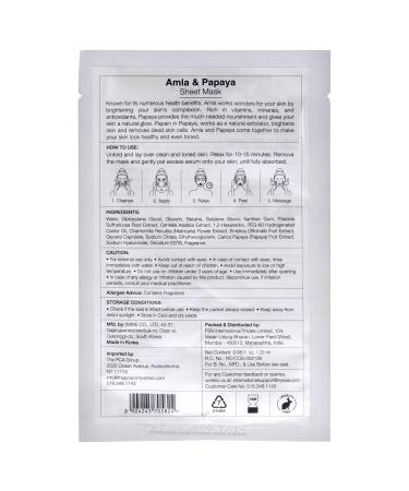 Nykaa Naturals Skin Secrets Bubble Sheet Mask - Amla & Papaya | Exfoliating Acne Scar Lightening | Pore Minimizing Face Mask - 0.67 oz - International Shipping Available - Buy Online on GoSupps.com