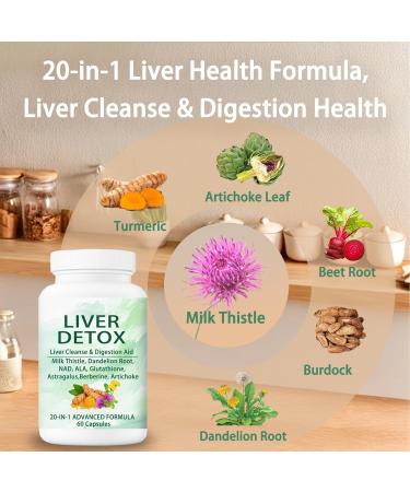 NutraPure Liver Cleanse Detox & Repair Capsules 20-in-1 Liver Detox Supplement with Dandelion Root Turmeric Milk Thistle Artichoke Leaf for Liver Cleanse & Digestion Aid Health 60 Capsules - Buy Online on GoSupps.com