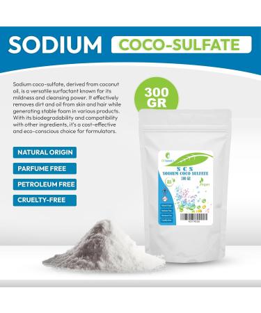 Euro Trade Center Sodium coco Sulfate Sodium coco sulphate 300 gr can be used in shampoos liquid shampoo body wash shower gel and shower bars syndet bars various bath preparations 300 g 1er Pack - Buy Online on GoSupps.com