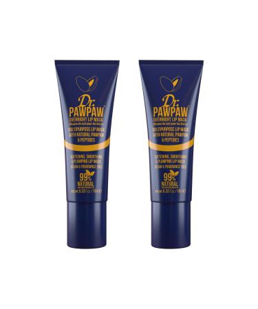 Dr. PawPaw Multipurpose Overnight Lip Mask Set - Lip Sleeping Mask with Peptides - Natural Moisturizer for Plumping - Cruelty Free - 2 pc 2 Count (Pack of 1)