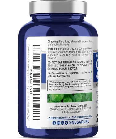 NusaPure Gotu Kola Capsules 20:1 Extract 200 mg Equivalent to 4000mg Per Veggie Caps 200 Count Non-GMO Vegan Bioperine - Traditional Herb Extract - Buy Online on GoSupps.com