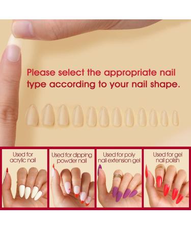 Rosalind Almond Nail Tips - 300 Pack Soft Gel Full Cover Short Matte Pre-Buff Fake Nails | 15 Sizes No-File Design for Easy Application - Buy Online on GoSupps.com