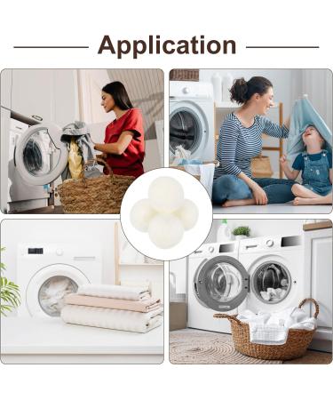 sourcing map 6 Pcs Wool Dryer Balls 1.2 Inches Wool Laundry Dryer Balls for Reducing Clothing Static and Wrinkles White 1.2" White - Buy Online on GoSupps.com