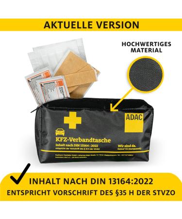 OKCARS 2023 Auto First Aid Set - STVO Compliant Vehicle Bandage Kit DIN 13164 - Compact Car Safety Essentials for Europe - Buy Online on GoSupps.com
