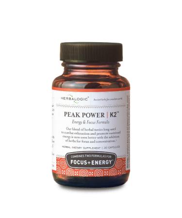 Peak Power Capsules - Natural Energy & Focus - Effective Support for Adrenal Health & Mental Concentration- Contains American Ginseng & Astragalus - 30 Cap Count 30 Count (Pack of 1)
