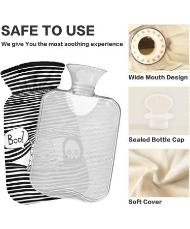 Buy Naanle Striped Halloween Skull Hot Water Bottle with Cover - 1L for Pain Relief & Heat Therapy | International Shipping Available - Buy Online on GoSupps.com