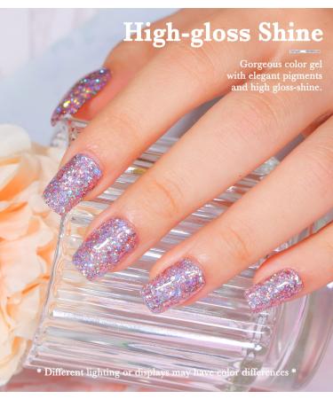 Sparkling Pink Glitter Gel Nail Polish | NAILKISS CCJ04 | Soak Off UV LED Manicure Pedicure - Buy Online on GoSupps.com