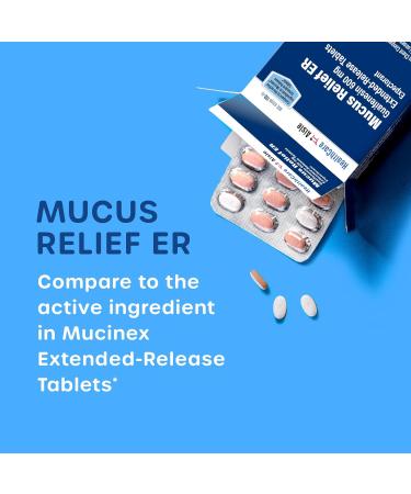 HealthCareAisle Guaifenesin 600mg Extended Release Tablets - Mucus Relief Expectorant for Chest Congestion - 100 Count - Buy Online on GoSupps.com