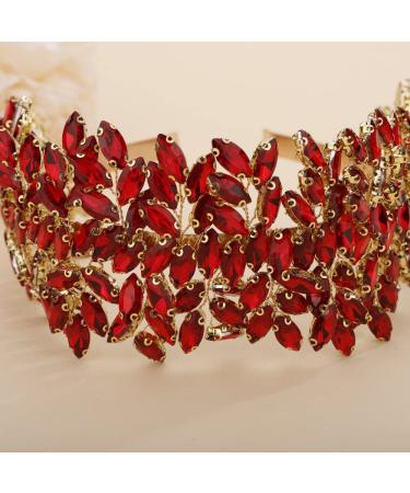 Sither Bridal Crystal Headband | Large Silver Headpiece for Bride | Prom Hair Accessories | Red Hair Clip for Wedding Party Gift - Buy Online on GoSupps.com