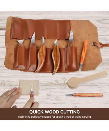 Tekchic Wood Carving Tools Whittling Kit - Deluxe Spoon Carving Knife Set for Beginners | 13 Knives with Leather Case - Buy Online on GoSupps.com