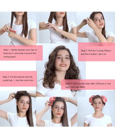 2 Pairs Heatless Hair Curlers - Overnight Lazy Curlers Set with Headband and Hairnet for DIY Styling - Buy Online on GoSupps.com