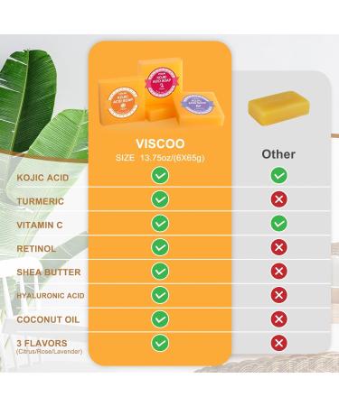 Buy Kojic Acid Soap - Dark Spot Remover & Turmeric Soap Bar (6 Pack) | Vitamin C Hyaluronic Acid Even Tone Skin - Buy Online on GoSupps.com