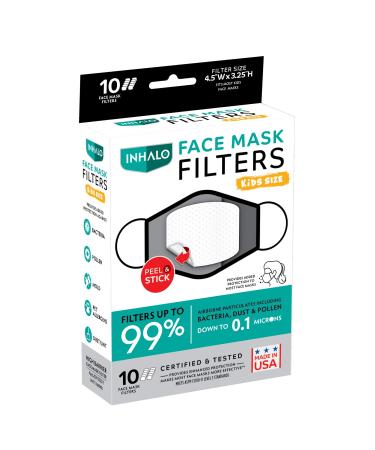 Inhalo Small Face Mask Filters Made in USA Provides Added Protection to Most Face Masks (Pack of 10)