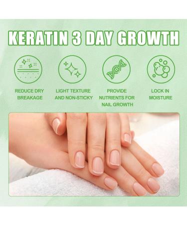 Keratin 3 Day Growth Nail Treatment & Strengthener Nail Growth Treatment for Nail Strengthener Fast Keratin Nail Hardener Nail Repair Treatment for Thin Nails Strengthening Nail Polish Nail Serum - Buy Online on GoSupps.com