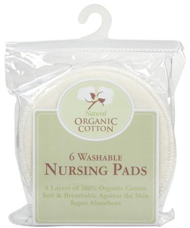 TL Care Nursing Pads Made with Organic Cotton, Natural Color, 6 Count 6 Count (Pack of 1)