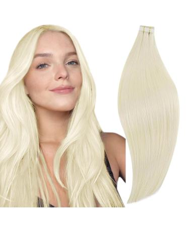 Runature tape extensions real hair blond 35 cm real hair real hair extensions tape blonde smooth hair extension real hair tapes straight hair extension real hair 20 pieces 40g color #60 35.56 cm #60 - Buy Online on GoSupps.com
