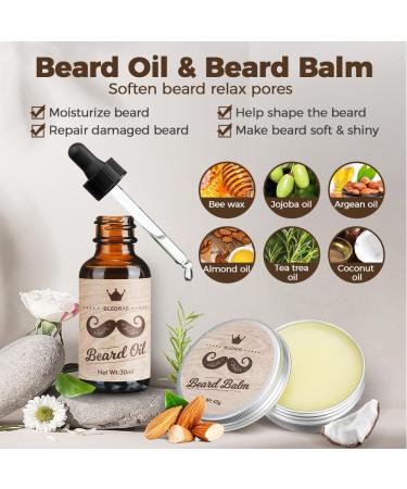 Bledras Kit Cuidado Barba Hombre 13 and 1 Beard Care For Men With Beard Oil Beard Shampoo Beard Cream Beard Pencil Scissors Beard Brush Beard Comb - Buy Online on GoSupps.com