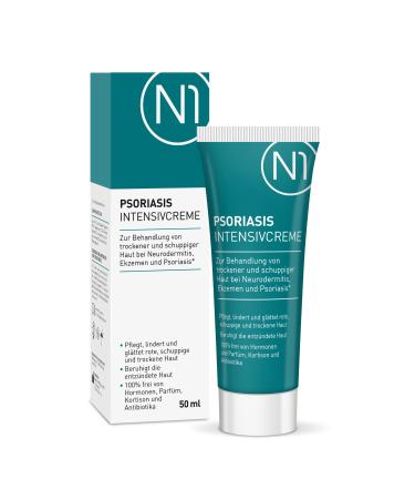 N1 Psoriasis intensive cream 50 ml - eczema & neurodermatitis cream - soothes maintains relieves and smoothes red scaly inflamed & dry skin 50 ml (1 Pack)