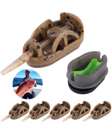 6 pieces of fishing inline feeder inline method feeder carp fishing feeder Set Method feeder set carp fishing accessories inline feeder basket 20g 30g 40g 50g 60g - Buy Online on GoSupps.com