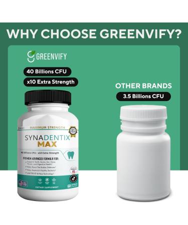 GREENVIFY SynaDentix Max Probiotic Supplement 40 Billion CFU MAKTREK Bi-Pass Technology 60 Capsules 30-Day Supply (2) - Buy Online on GoSupps.com