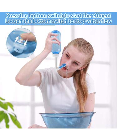 Abnaok Nasal Wash Bottle - 500ML Sinus Rinse & Nasal Irrigation for Adults & Kids - International Shipping Available - Buy Online on GoSupps.com