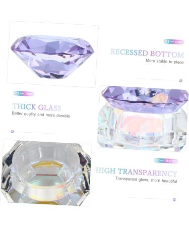 POPETPOP Nail Art Crystal Cup Cosmetics Glass Jars Crystal Glass Jar Lipstick Glass Jar Nail Art Glass Cup Nail Art Glass Container Cream Glass Jar Nail Art Glass Jar Purple Manicure Cover 6.5x8cm Purple - Buy Online on GoSupps.com